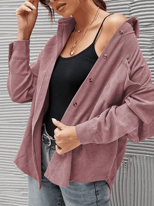 Corduroy Oversized Solid Shacket